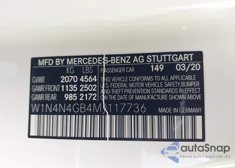 2021 Mercedes-Benz Gla 250 z USA, uszkodzony, nr VIN W1N4N4GB4MJ117736